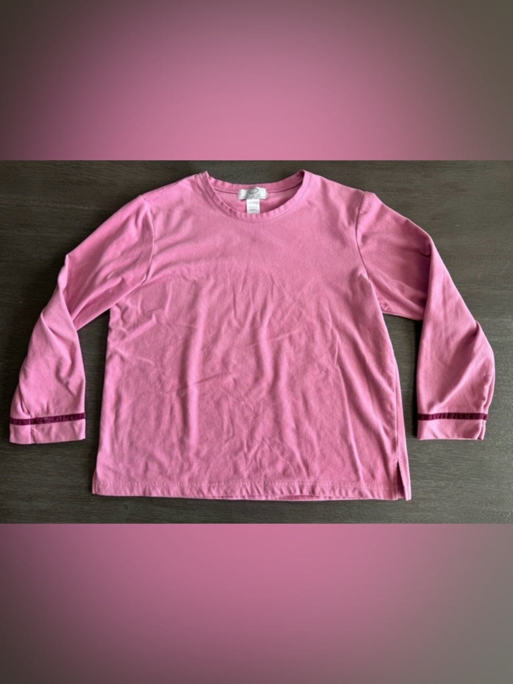 Oscar De La Renta Pink Fleece Pullover Sweatshirt M